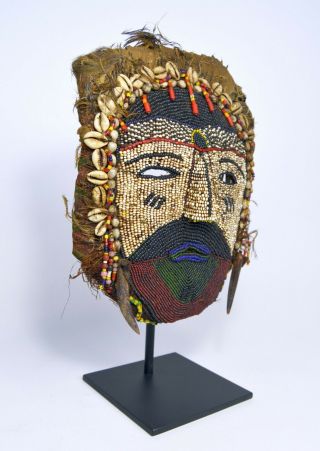 Exceedingly Rare Tabwa Beaded Possession Cult Mask,  African Art 6