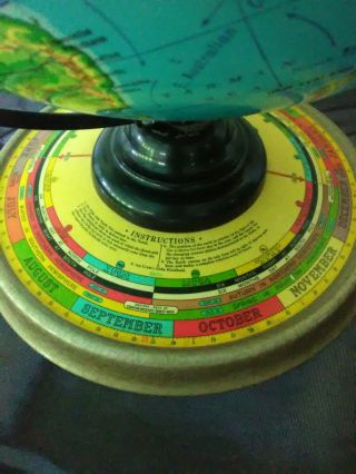 1936 Cram ' s Terrestrial DeLuxe Globe Rotating Daily Sun Ray & Season Indicator 3