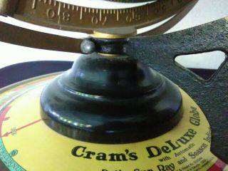 1936 Cram ' s Terrestrial DeLuxe Globe Rotating Daily Sun Ray & Season Indicator 4