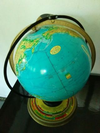 1936 Cram ' s Terrestrial DeLuxe Globe Rotating Daily Sun Ray & Season Indicator 6