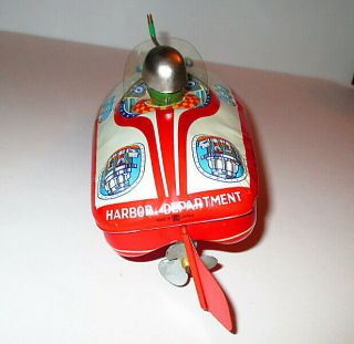 1950 ' s Tin Wind - Up Cragstan/Bandai Pilot Boat Made in Japan - 7