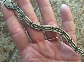 Antique Native American NAVAJO Stamped Whirling Logs Arrows - Silver Snake Knife 10