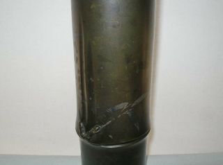 ARTISTIC Fine MUSEUM QUALITY Japanese BRONZE Bamboo VASE Inlaid SILVER has SPOTS 11