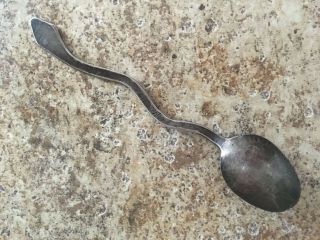 Antique Native American NAVAJO Stamped - Turtle - Silver Snake Spoon 2
