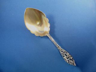 Labors Of Cupid - Dominick & Haff Sterling Large Berry? Spoon - 9 " Gold Washed Bowl