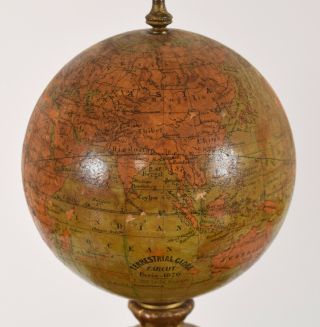 Eugene Farcot Rotating Terrestrial Globe Clock Paris 1870 Emile Bertaux Gilt 2