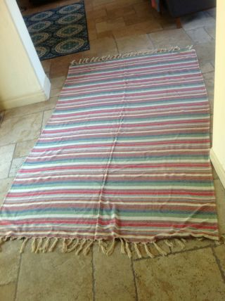 Vintage Camp Blanket True Oldie Great Colors Indian Woven