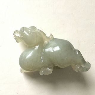 Antique Chinese Jade Carved Dragon Statue