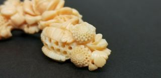 Antique Japanese Meiji 14k Gold Carved Angel Skin Coral S.  P.  M Brooch Obidome 17g 10