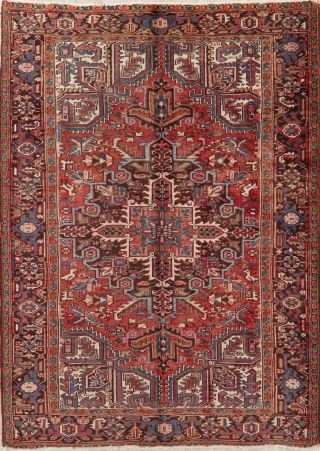 Top Deal Vintage 6x9 Geometric Heriz Serapi Persian Area Rug Oriental RED BLUE 2