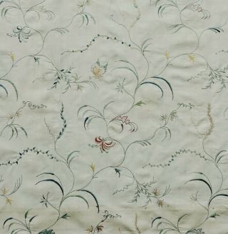 Antique Georgian 18th Century Silk Embroidery On Cotton Panel - Indian - Gujarat
