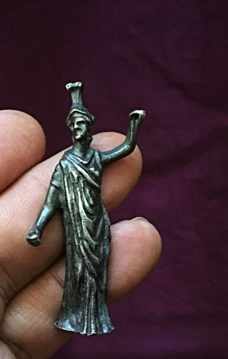 Very Rare Solid Silver Roman Statue Of Minerva Goddess Of Wisdom C1st 3rd Cent A