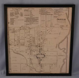 Antique C1868 Map Of Dover Delaware Complete With Lists Of Businesses Vgc