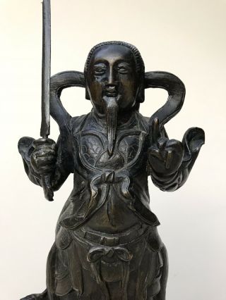 Antique Chinese Ming bronze Standing Figure Of Zhenwu 11