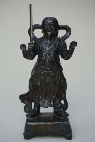 Antique Chinese Ming Bronze Standing Figure Of Zhenwu