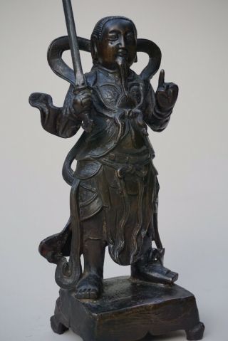 Antique Chinese Ming bronze Standing Figure Of Zhenwu 2