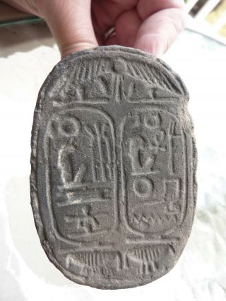 Antique Clay Egyptian Sphinx Scarab Clay Hieroglyphs Souvenir 1915 5