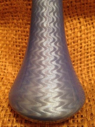 Antique David Andersen Sterling Silver Blue Enamel Wave Guilloche Vase Gold Wash 2