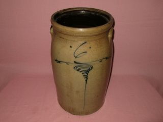 Antique 19th C Stoneware Red Wing Midwestern 6 Gal Bee Sting Churn Crock Rare