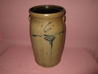Antique 19th C Stoneware Red Wing Midwestern 6 Gal Bee Sting Churn Crock Rare 5