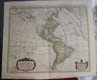 American Continent (westen Hemisphere) 1774 Covens & Mortier Unusual Antique Map