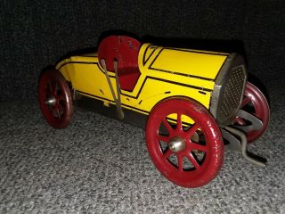 Antique Early 1900s A C Gilbert Windup Stutz Bearcat Pressed Steel Toy Car 9 "