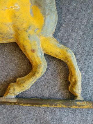 Antique Pressed Tin Circus Horse Weathervane Lightening Rod Patina 3