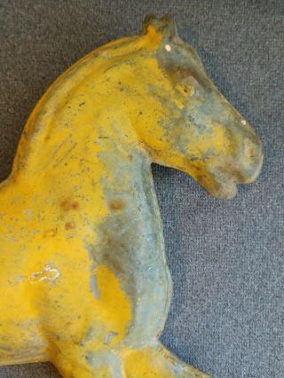 Antique Pressed Tin Circus Horse Weathervane Lightening Rod Patina 5