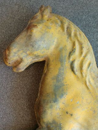 Antique Pressed Tin Circus Horse Weathervane Lightening Rod Patina 7