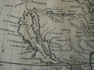 RARE circa 1700 A Map of North America According to the Newest Observation 3