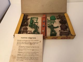 Rare Vintage 1950s Peco Cowboys And Indians Paint Kit 3