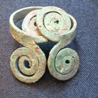 Stunning Ancient Celtic Twisted Bronze Spiral Ring