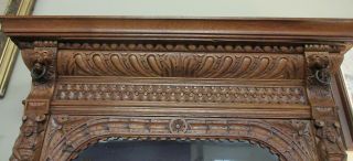 Antique Heavily Carved Oak Cabinet with Lions and Figures 4