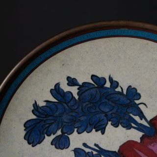 A Large Chinese Cloisonne Enamel Charger - Insect & Flower 3