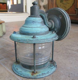 Vintage Antique Copper Nautical Porch Light Patina