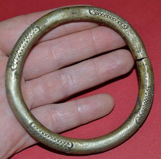 Antique African Tribal Brass Forged Metal Money Bracelet Currency Mali,  Africa