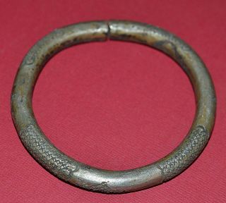 Antique African Tribal Brass Forged Metal Money Bracelet Currency Mali,  Africa 4
