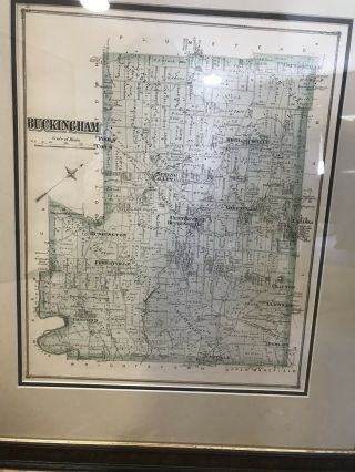 Framed Buckingham Pennsylvania Bucks County Atlas Map