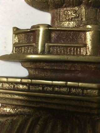 Antique Solid Brass Oriental Asian Pagoda Door Knocker 12