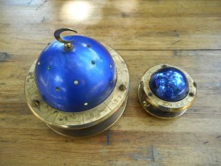 Vintage Blue Sphere Zodiac Celestial Globe Horoscope Cigarette Dispenser Lighter
