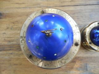 Vintage Blue Sphere Zodiac Celestial Globe Horoscope Cigarette Dispenser Lighter 2