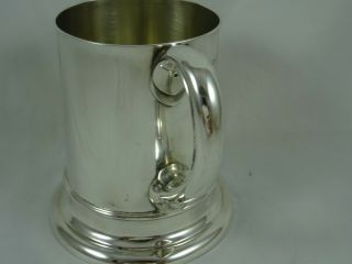 SMART EDWARDIAN solid silver PINT TANKARD,  1905,  372gm 4
