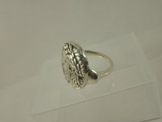 Antique Style,  Sterling Silver Ring Head of Zeus,  Handmade Silver 925,  10.  35 gr 6