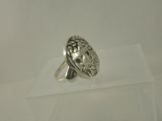 Antique Style,  Sterling Silver Ring Head of Zeus,  Handmade Silver 925,  10.  35 gr 7