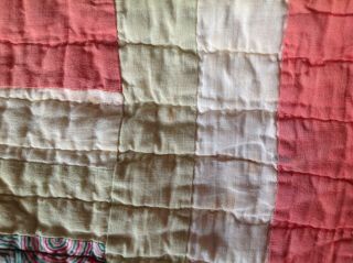 Lovely Vintage Soft Pastel Quilt Hand Sewn 73 