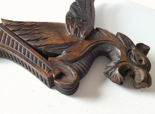 Antique carved wood winged griffin wall sconce chandelier parts Gothic style N°1 10