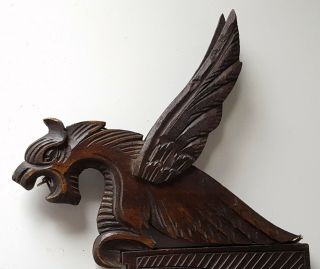 Antique carved wood winged griffin wall sconce chandelier parts Gothic style N°1 4