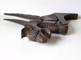 Antique carved wood winged griffin wall sconce chandelier parts Gothic style N°1 9