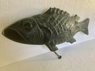Antique Copper Fish Full Body Weathervane 26” x 9.  5” and 2