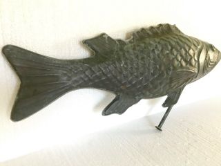 Antique Copper Fish Full Body Weathervane 26” x 9.  5” and 5